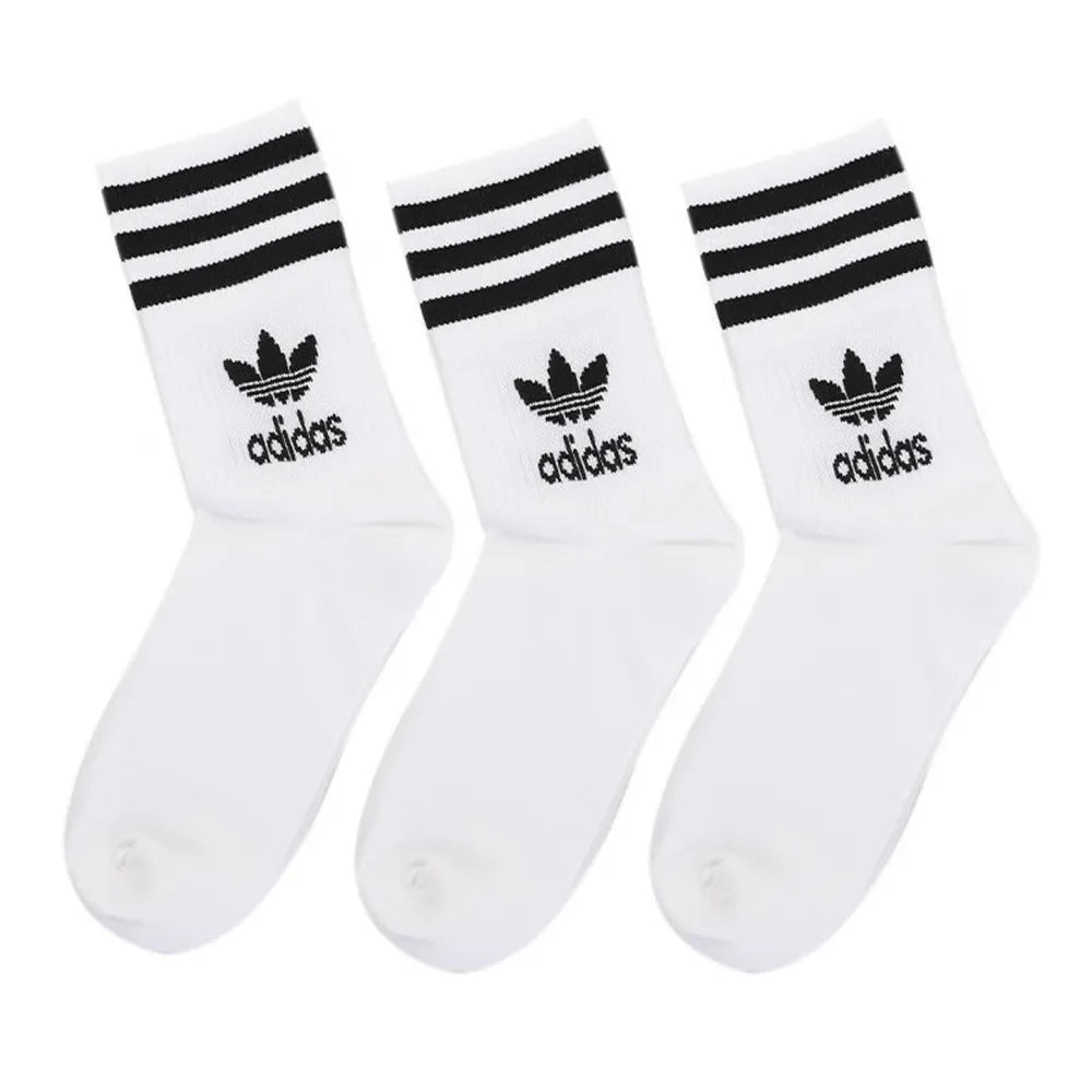 Chaussettes Adidas Trefoil blanches (3 paires) - Kyoukaï