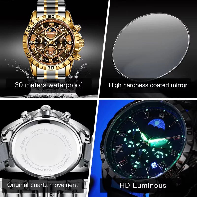 Montre luxe BINBOND phase lune - Kyoukaï