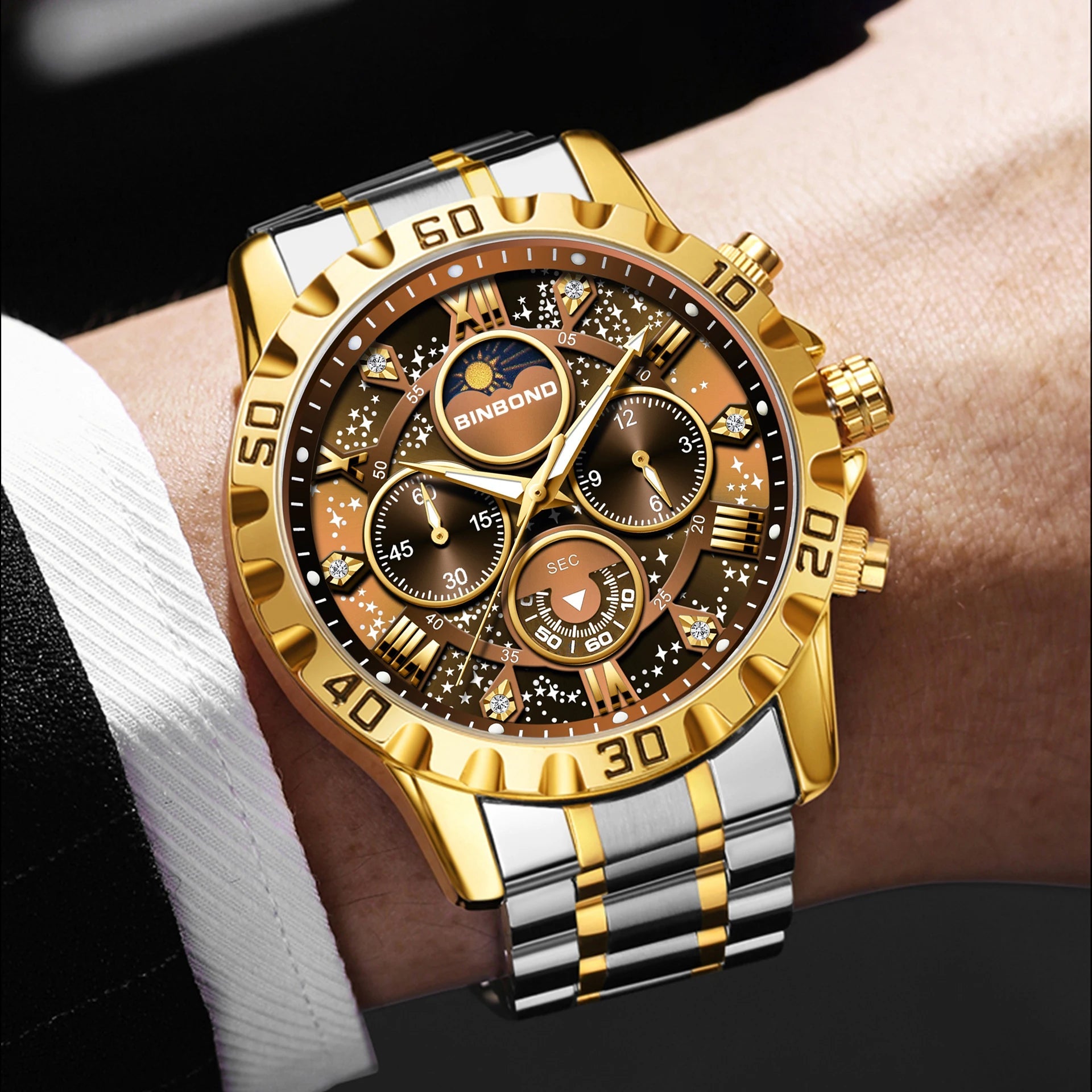 Montre luxe BINBOND phase lune - Kyoukaï