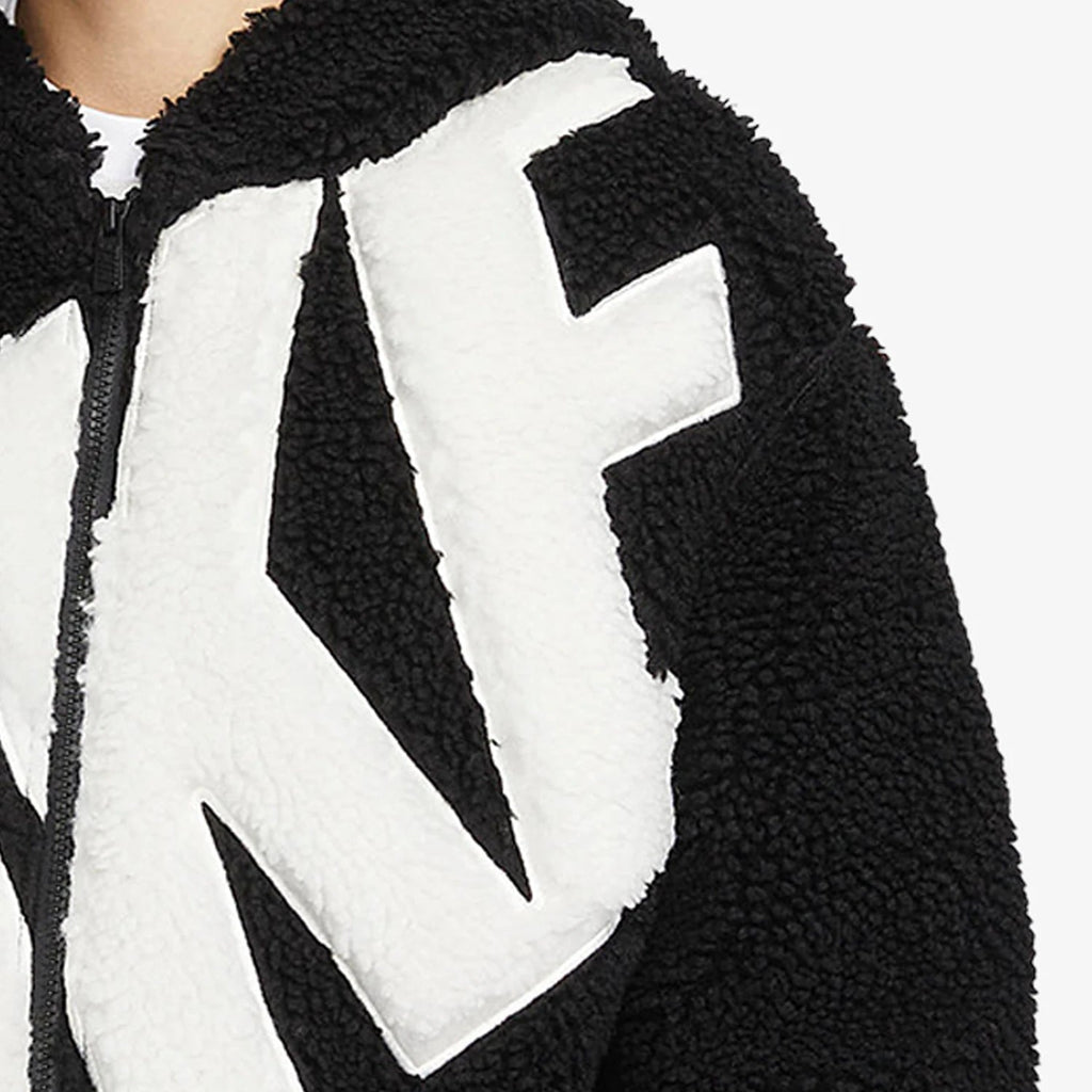 Nike Official Genuine Winter New Arrival Women's Faux Shearling Warm Hooded Casual Jacket FB8696 - Kyoukaï