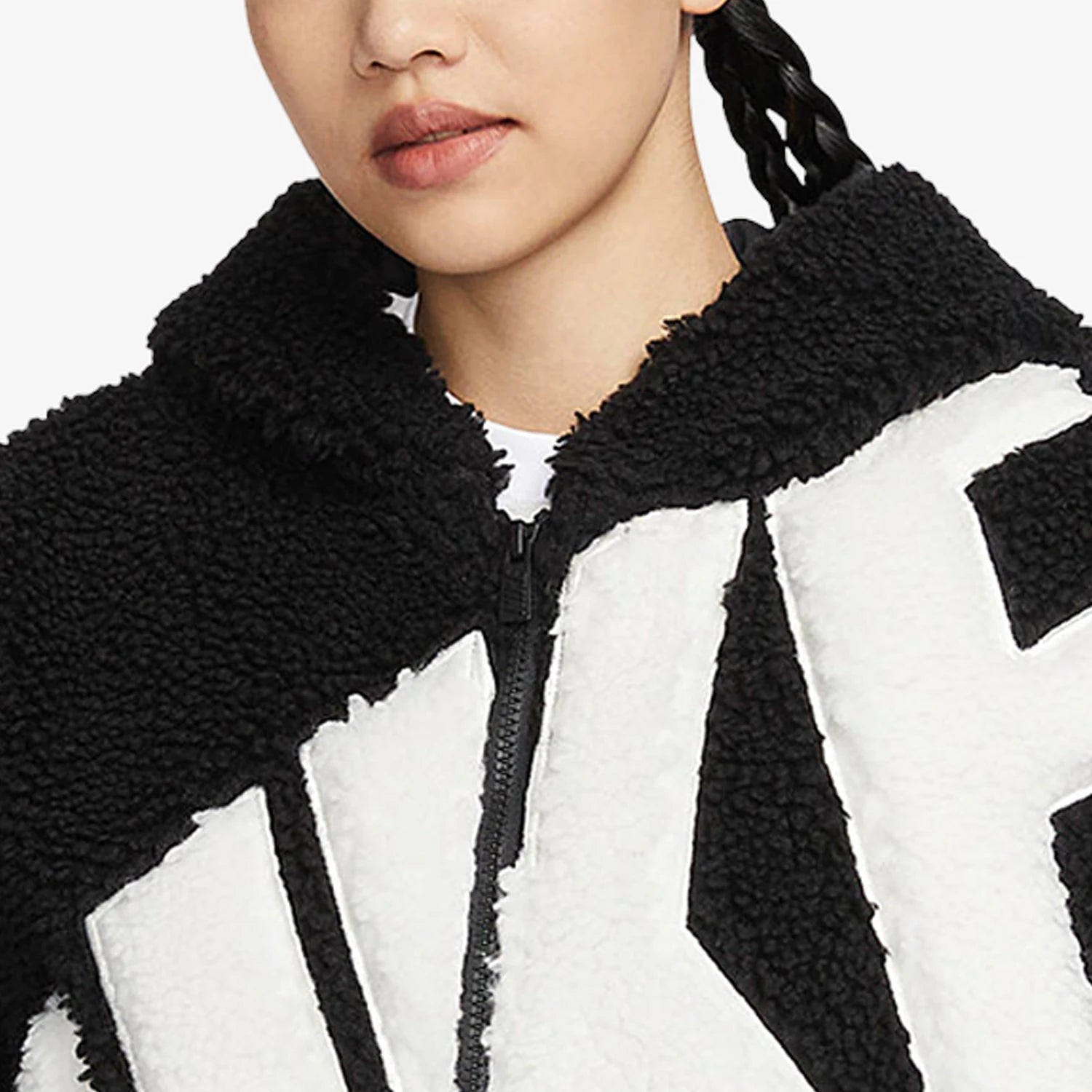 Nike Official Genuine Winter New Arrival Women's Faux Shearling Warm Hooded Casual Jacket FB8696 - Kyoukaï