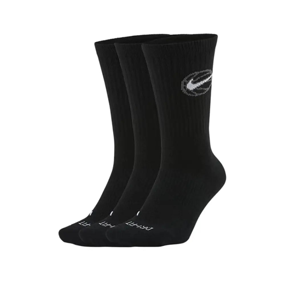 Nike Socks: 3-Pack of Men's and Women's Sports Socks / Basketball Socks / Durable, Moisture-Wicking Cotton Socks SX5545-100 - Kyoukaï