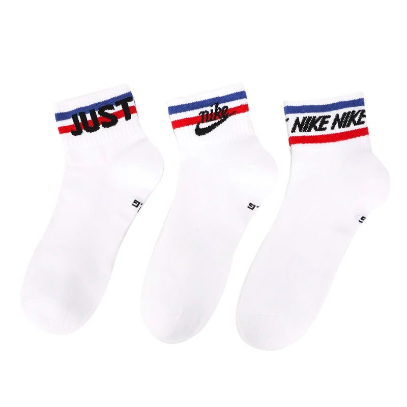 Nike Socks Three-Pack Nsw Everyday Essential Unisex Socks Fitness Running Sports Short Socks Striped Simple Fashion Casual Socks Dx5080-100 - Kyoukaï