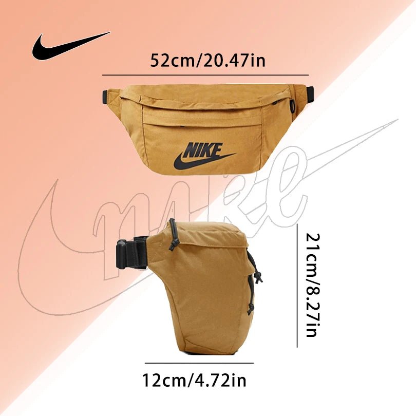 Nike Tech Hip Pack Unisex Crossbody Shoulder Bag Large Capacity Sports Waist Pack Wheat BA5751-790 - Kyoukaï