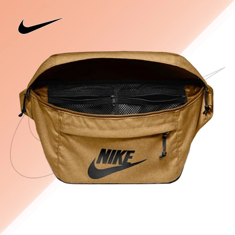 Nike Tech Hip Pack Unisex Crossbody Shoulder Bag Large Capacity Sports Waist Pack Wheat BA5751-790 - Kyoukaï