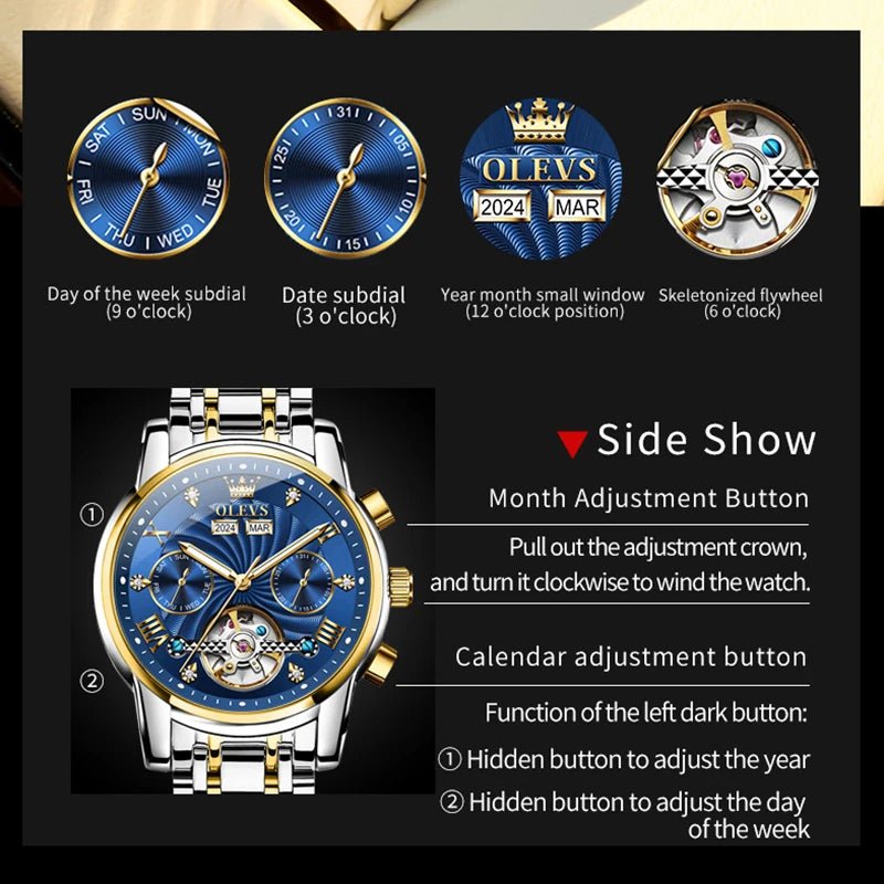 OLEVS 7088 Flywheel Date Homme - Kyoukaï
