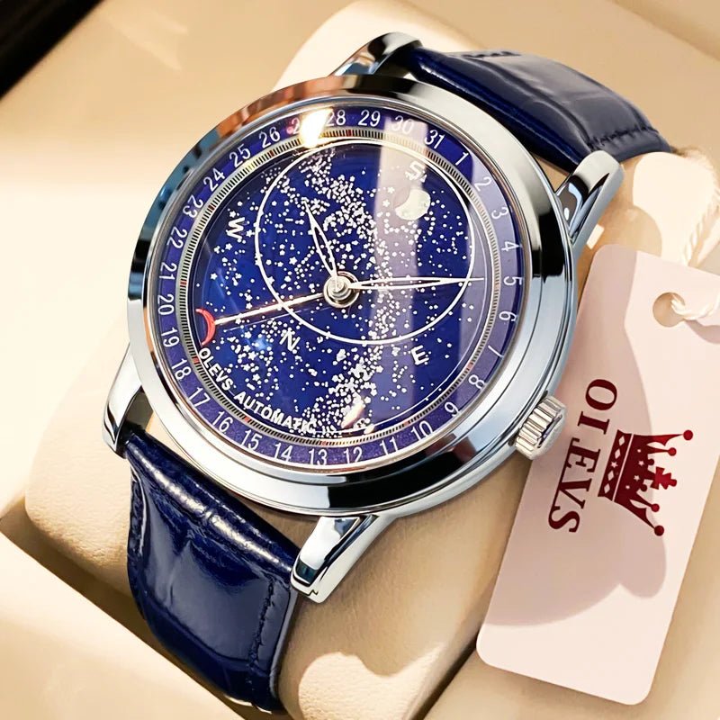 OLEVS 9923 Cuir Bleu Phase Lune - Kyoukaï