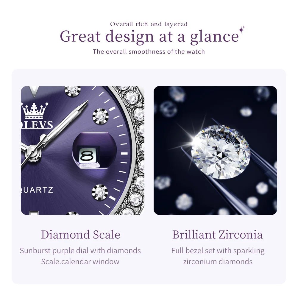 OLEVS 9945 Diamant Violet Femme - Kyoukaï