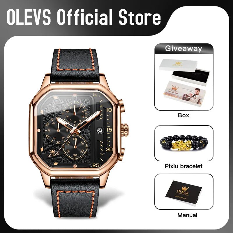 OLEVS 9950 Carrée Cuir - Kyoukaï
