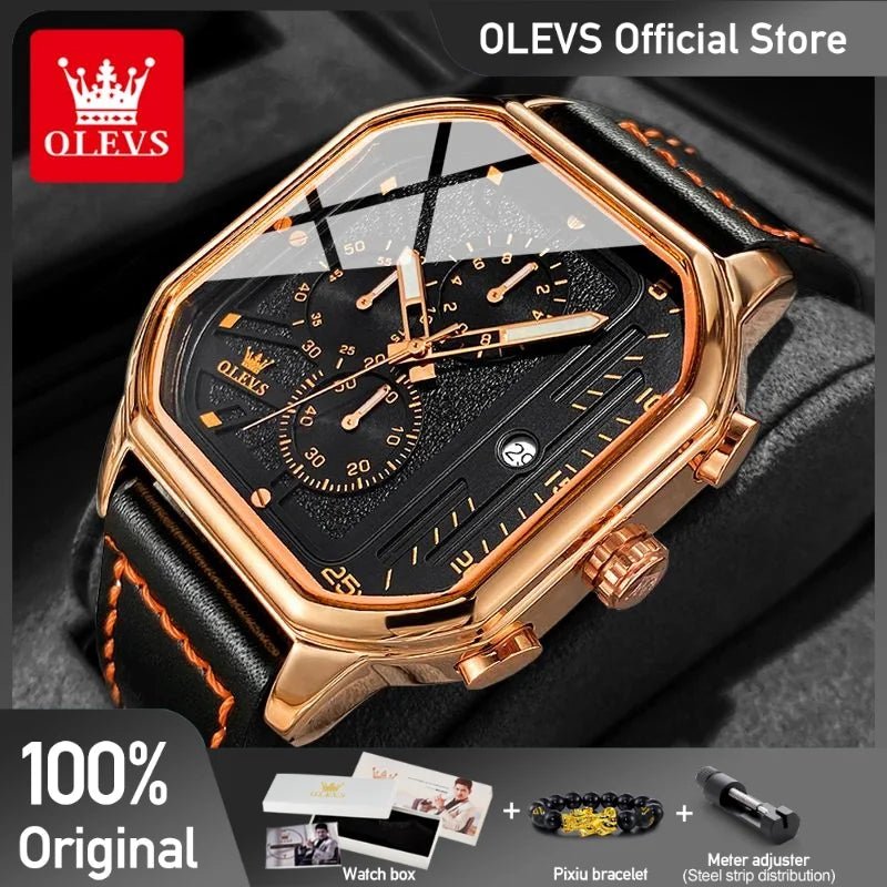 OLEVS 9950 Carrée Cuir - Kyoukaï