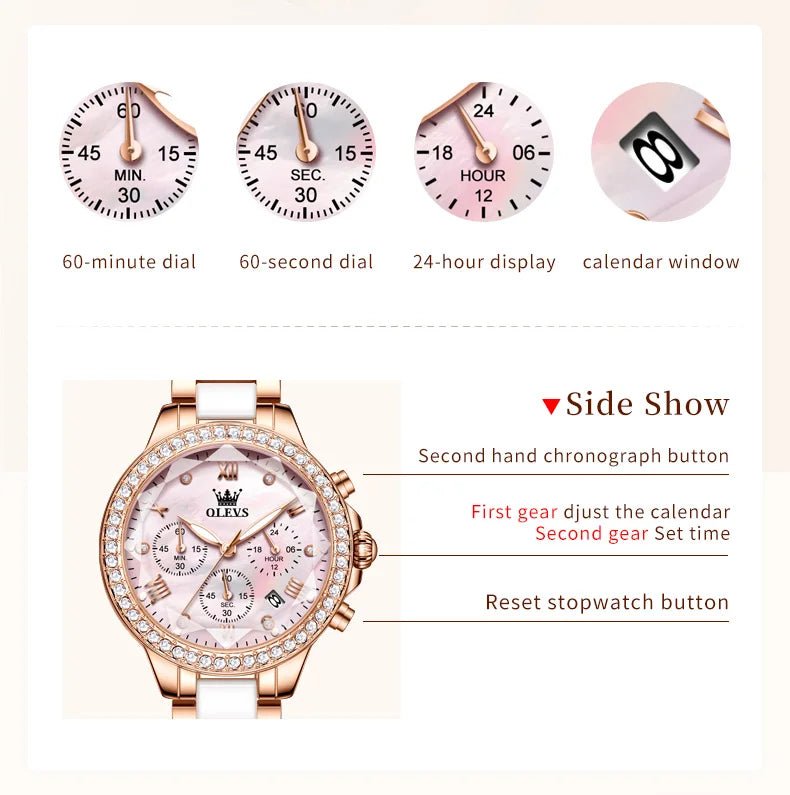 OLEVS 9999 Céramique Rose Femme - Kyoukaï
