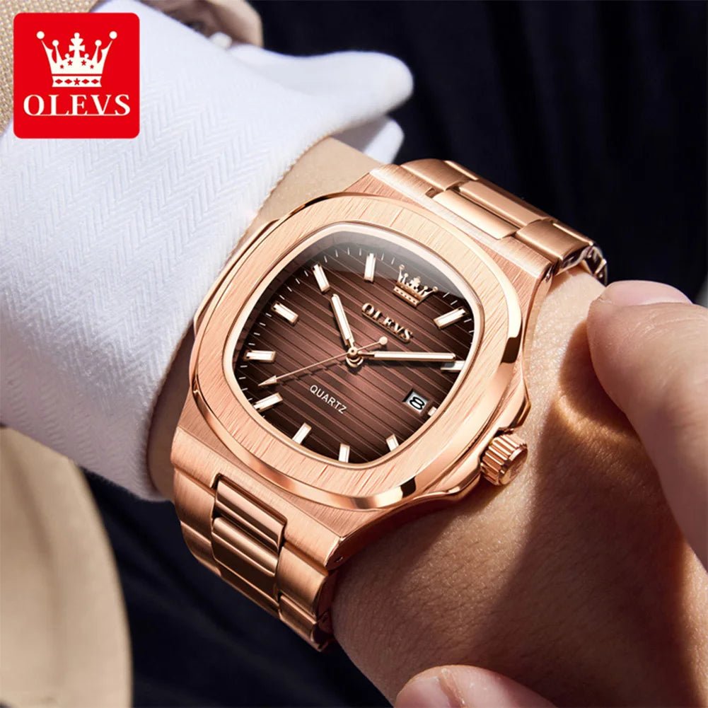OLEVS Carrée Or Rose Homme - Kyoukaï