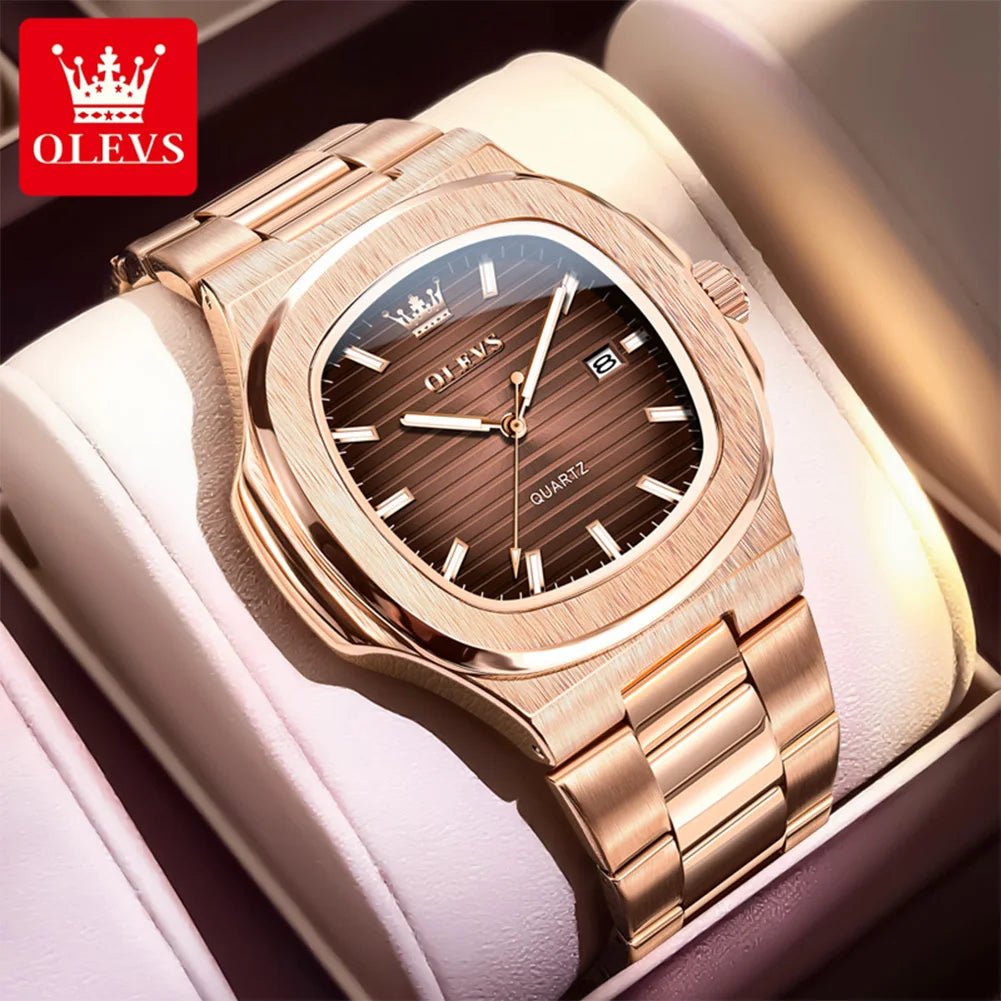 OLEVS Carrée Or Rose Homme - Kyoukaï