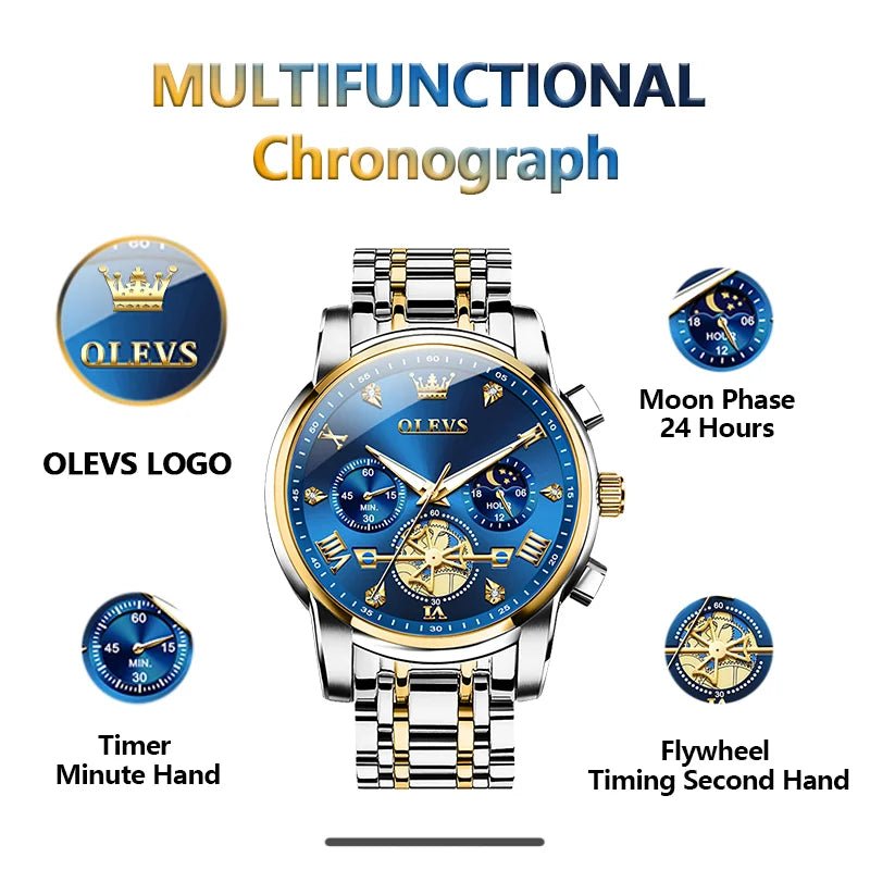 OLEVS Chronographe Phase Lune - Kyoukaï
