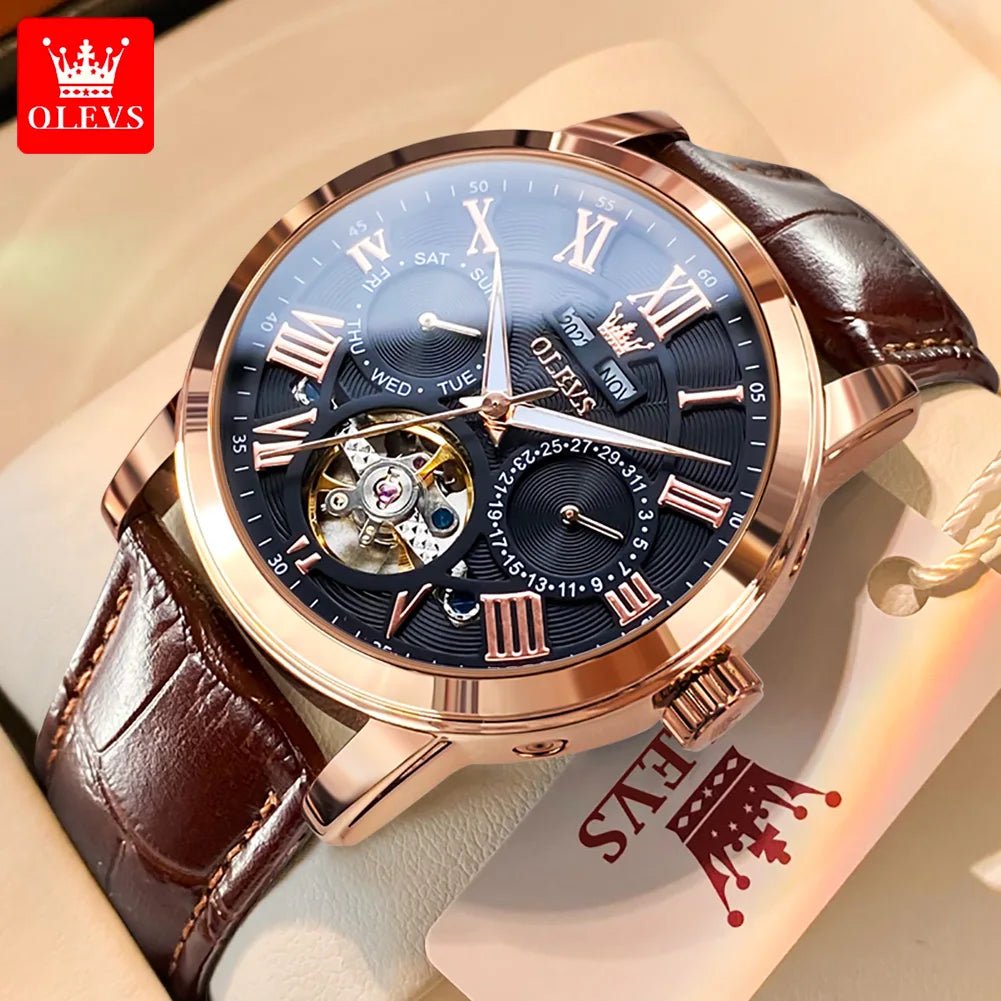 OLEVS Cuir Phase Lune Chrono - Kyoukaï