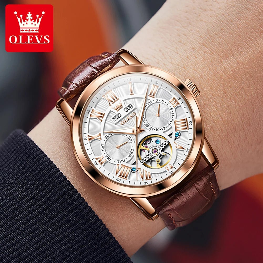 OLEVS Cuir Phase Lune Chrono - Kyoukaï