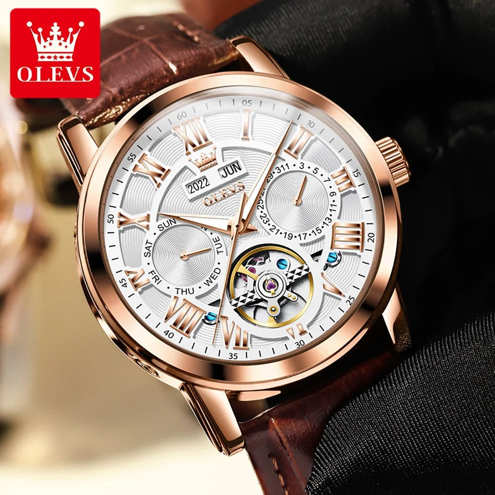 OLEVS Cuir Phase Lune Chrono - Kyoukaï