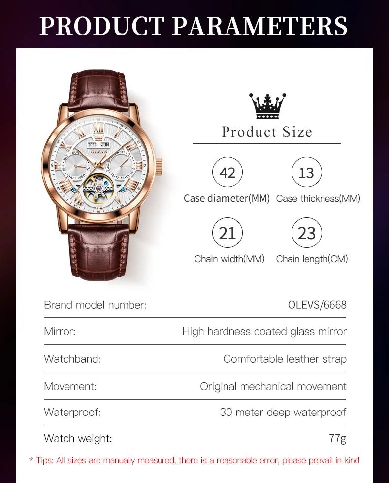 OLEVS Cuir Phase Lune Chrono - Kyoukaï
