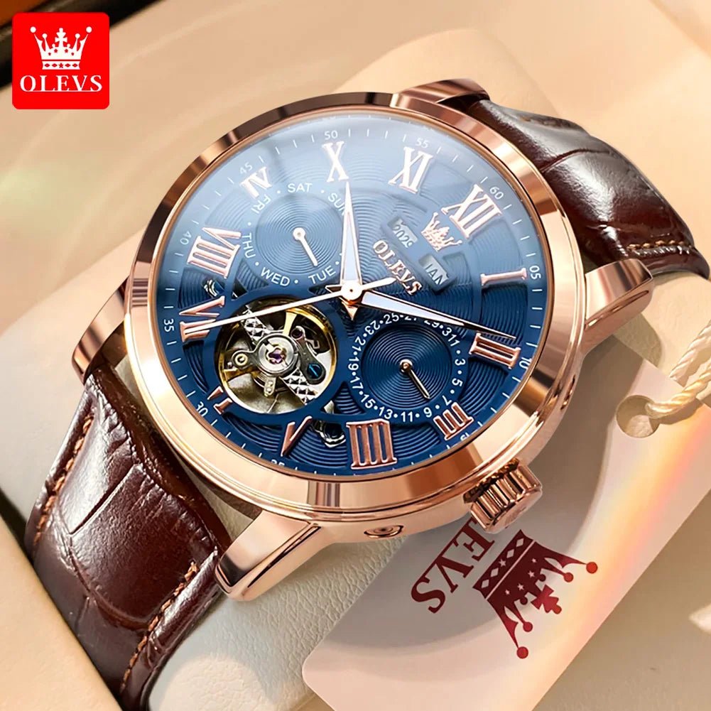 OLEVS Cuir Phase Lune Chrono - Kyoukaï