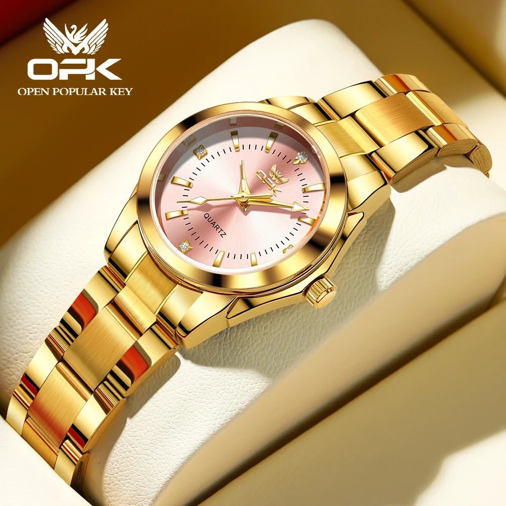 OPK 6002 Wristwatch for Women Fashion Trends Stainless steel Strap Waterproof Full Silvery Watches - Kyoukaï