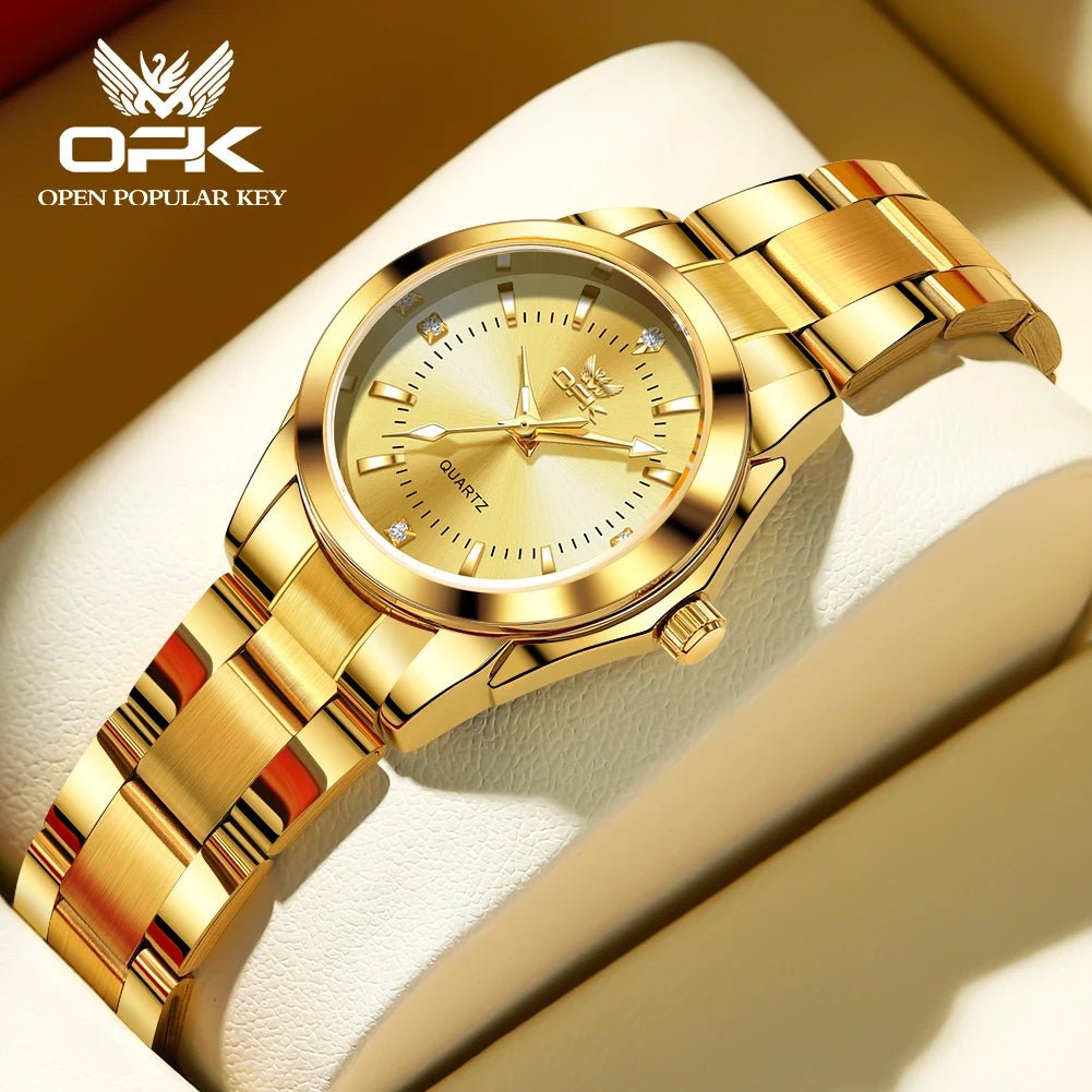 OPK 6002 Wristwatch for Women Fashion Trends Stainless steel Strap Waterproof Full Silvery Watches - Kyoukaï