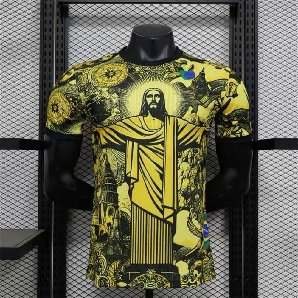 Summer Football Training Top Brazil Special Edition Jesus Black Grey Football Jersey Adult Children Outdoor Quick-drying Tshirts - Kyoukaï